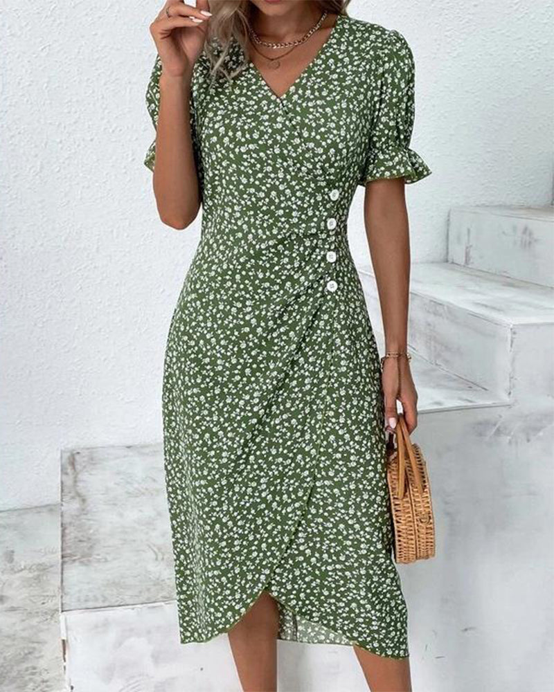 Larissa | Women's Elegant Floral Summer Midi Dress
