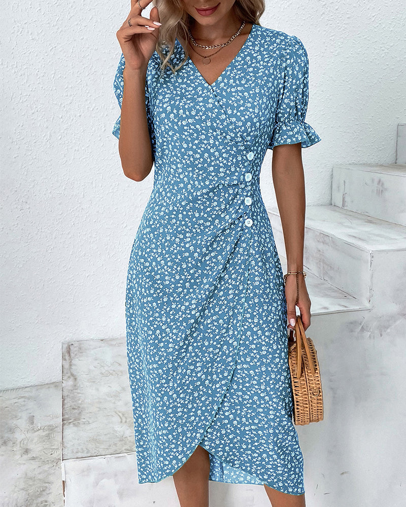 Larissa | Women's Elegant Floral Summer Midi Dress