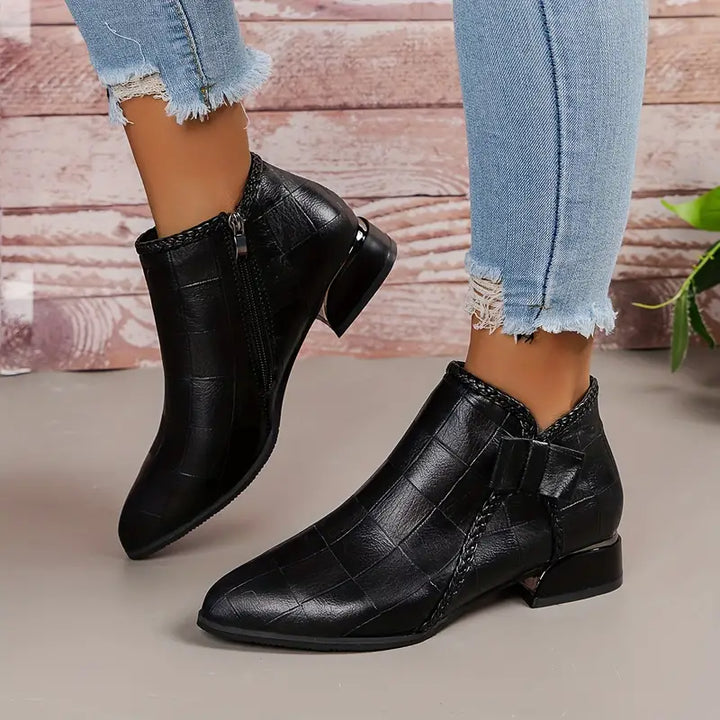 Olivia | Women's Chunky Heel Side-Zip Ankle Boots