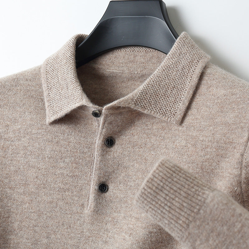 Richard | Men's Premium Long Sleeves Knit Polo Shirt