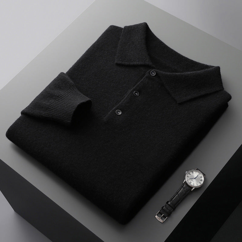Richard | Men's Premium Long Sleeves Knit Polo Shirt