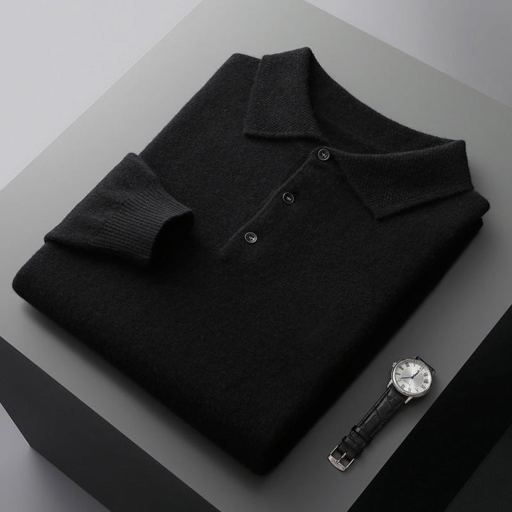 Richard | Men's Premium Long Sleeves Knit Polo Shirt
