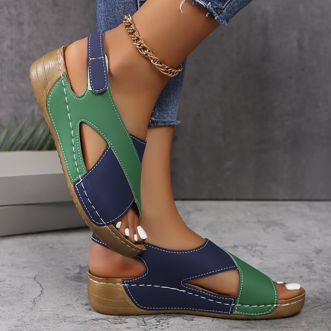 Kayla | Women's Color-Block Slingback Wedge Sandals