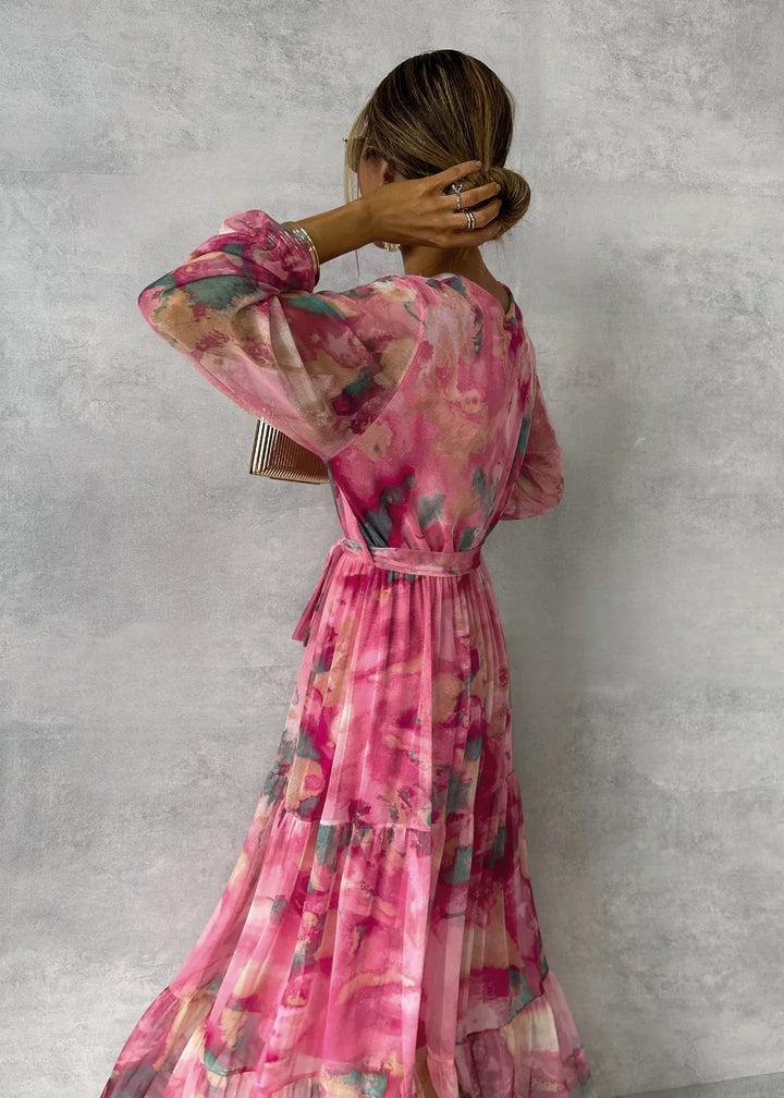 Rose | Women's Vibrant Floral Wrap Maxi Dress