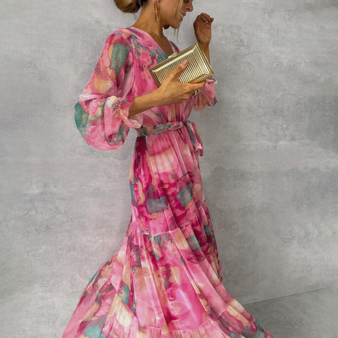 Rose | Women's Vibrant Floral Wrap Maxi Dress