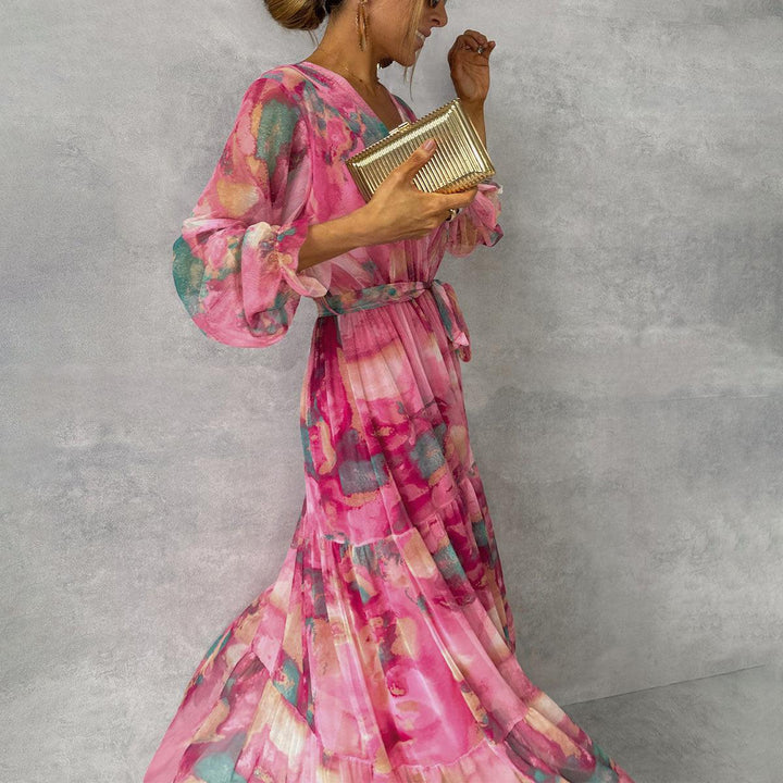 Rose | Women's Vibrant Floral Wrap Maxi Dress