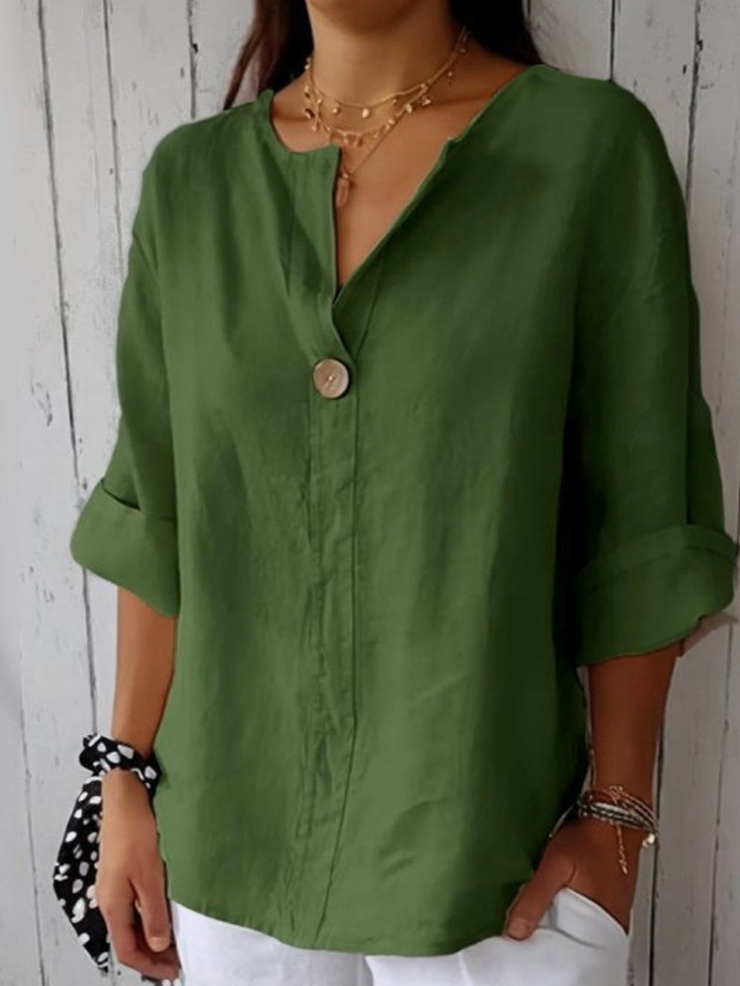 Adore | Women's Casual Button-Front Tunic Blouse