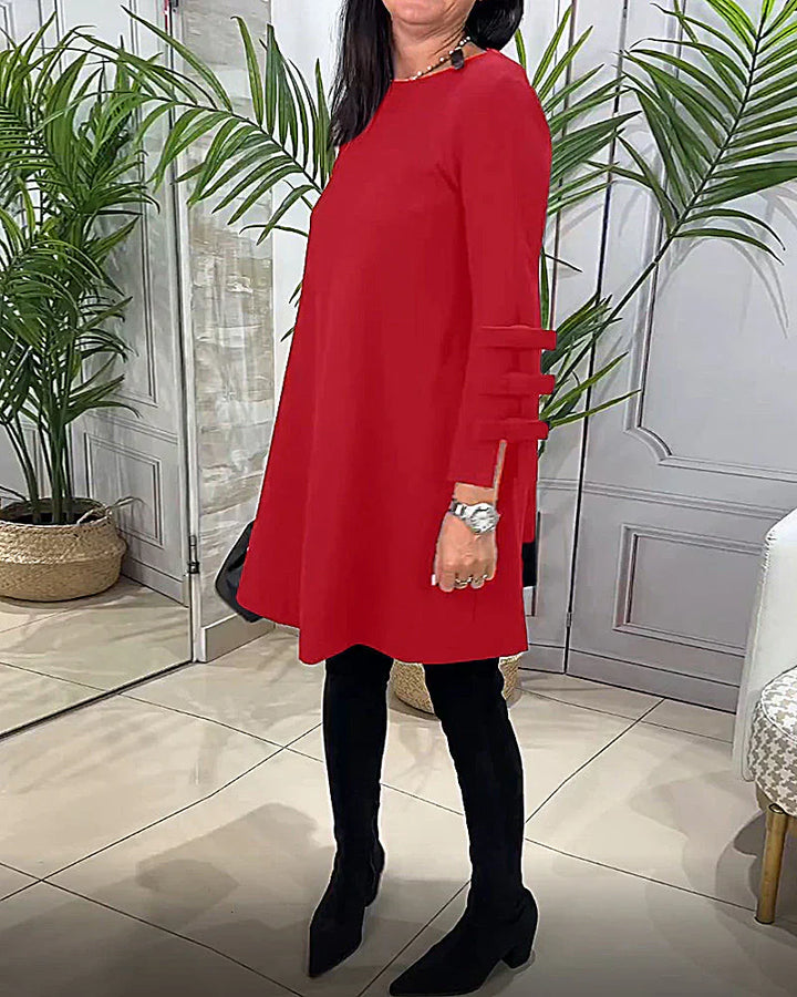 Vicky | Women's Elegant A Line Mini Dress with Bow Cuffs