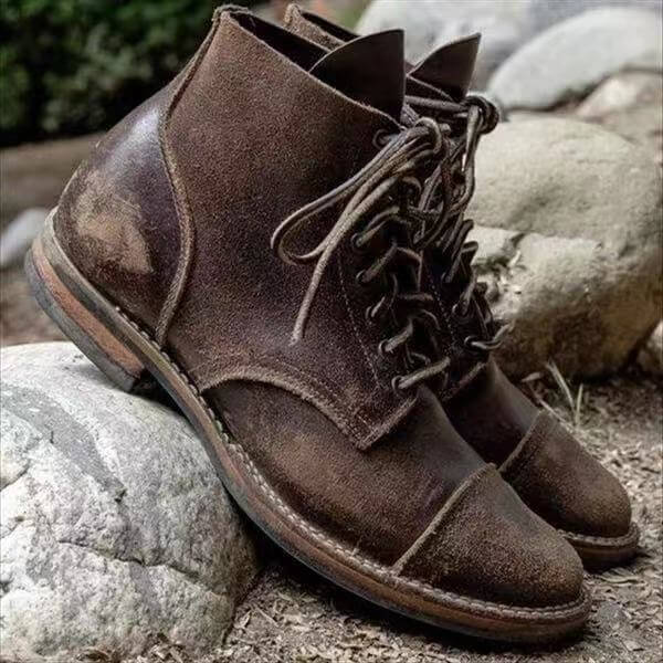 Carter | Men's Vintage Lace-up Leather Ankel Boots