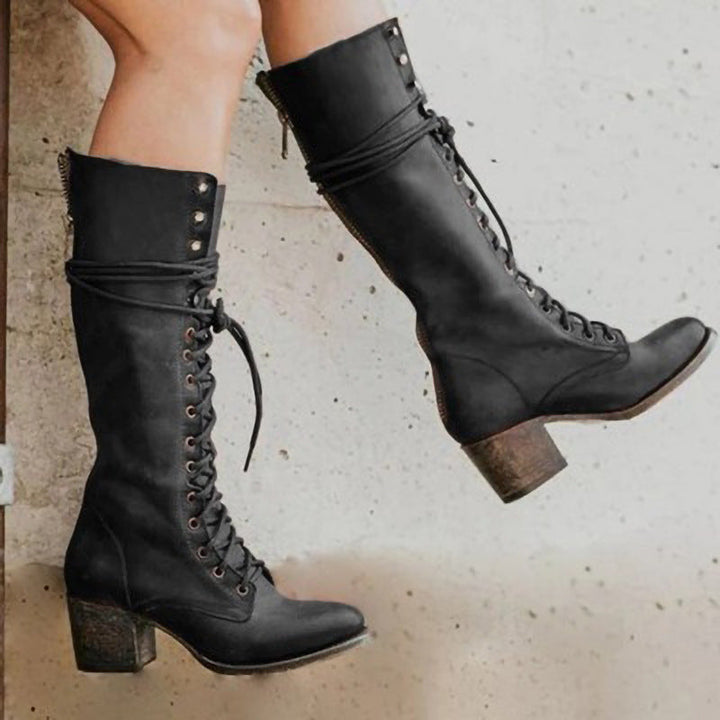 Brynn | Women's Rustic Chic Lace-Up Knee-High Boots