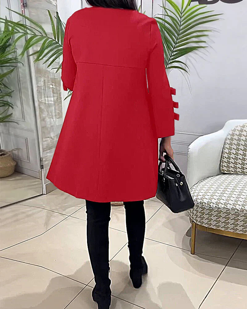 Vicky | Women's Elegant A Line Mini Dress with Bow Cuffs