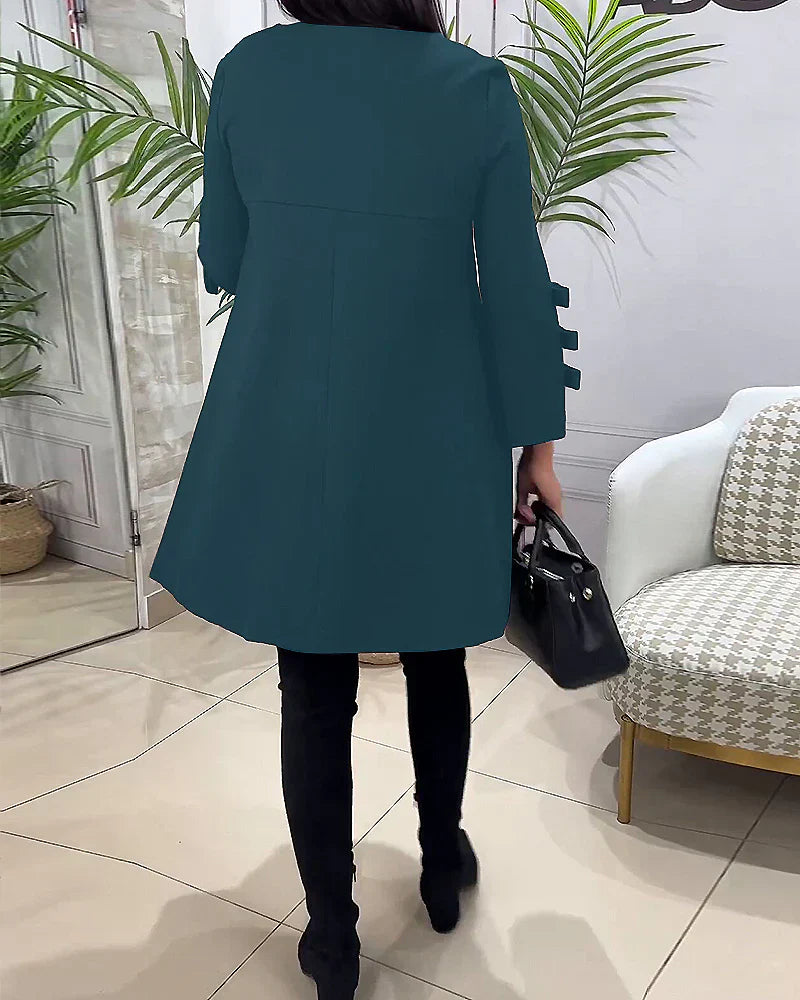 Vicky | Women's Elegant A Line Mini Dress with Bow Cuffs