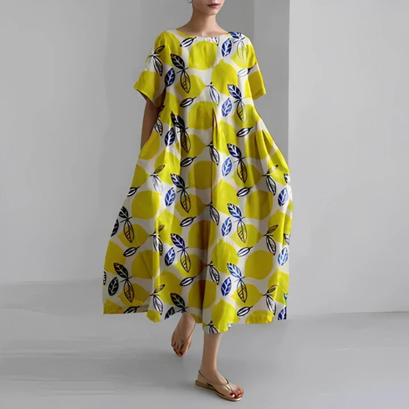 Dolly | Women's Loose Fit Floral Boho Midi Dress