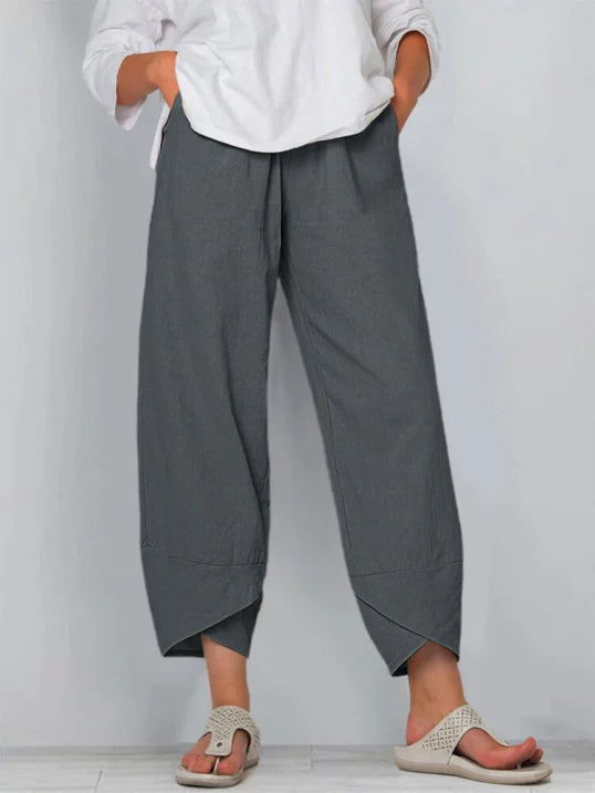 Megan | Women's High-Waist Wide Leg Tulip Hem Pants