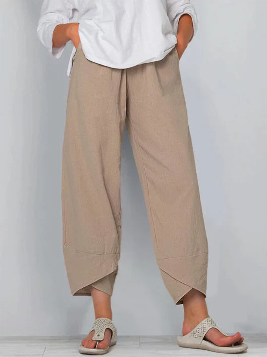 Megan | Women's High-Waist Wide Leg Tulip Hem Pants