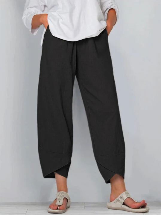 Megan | Women's High-Waist Wide Leg Tulip Hem Pants