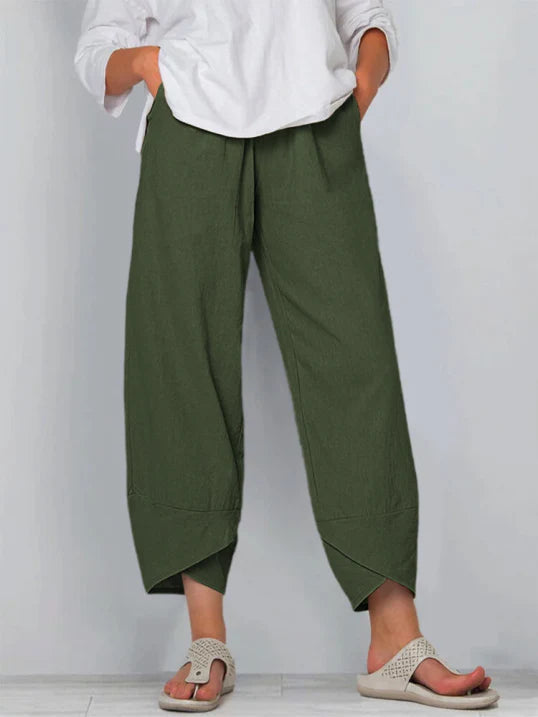 Megan | Women's High-Waist Wide Leg Tulip Hem Pants