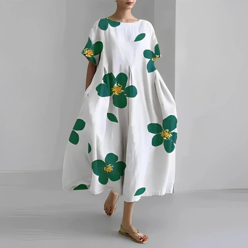 Dolly | Women's Loose Fit Floral Boho Midi Dress
