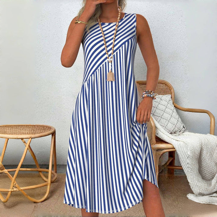 Marina | Women's Chic Stripe Sleeveless Summer Dress