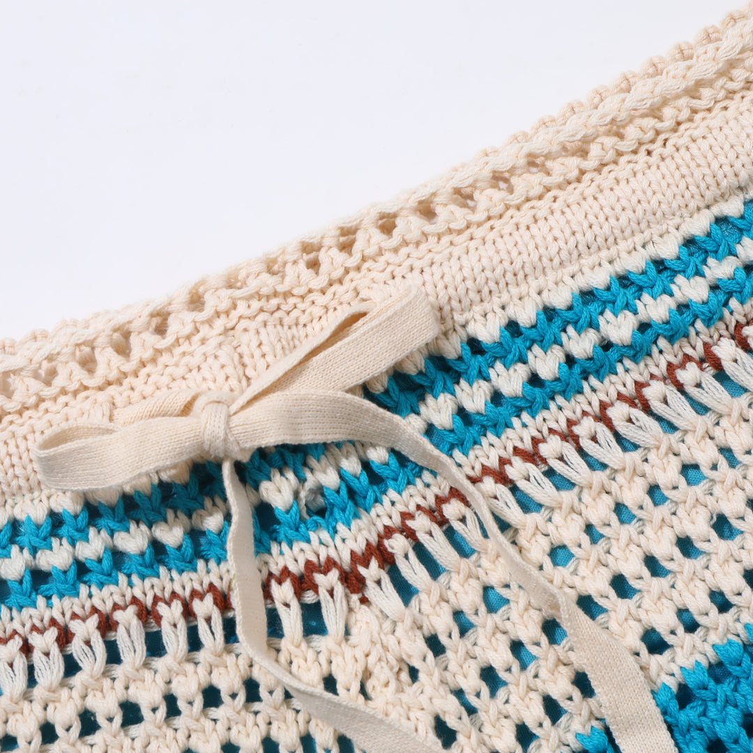 Cain | Men's Stylish Crochet Knit Beach Shorts