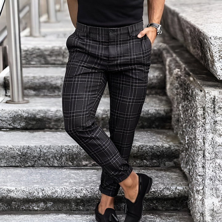 Robert | Men's Stylish Slim Fit Checkered Pants