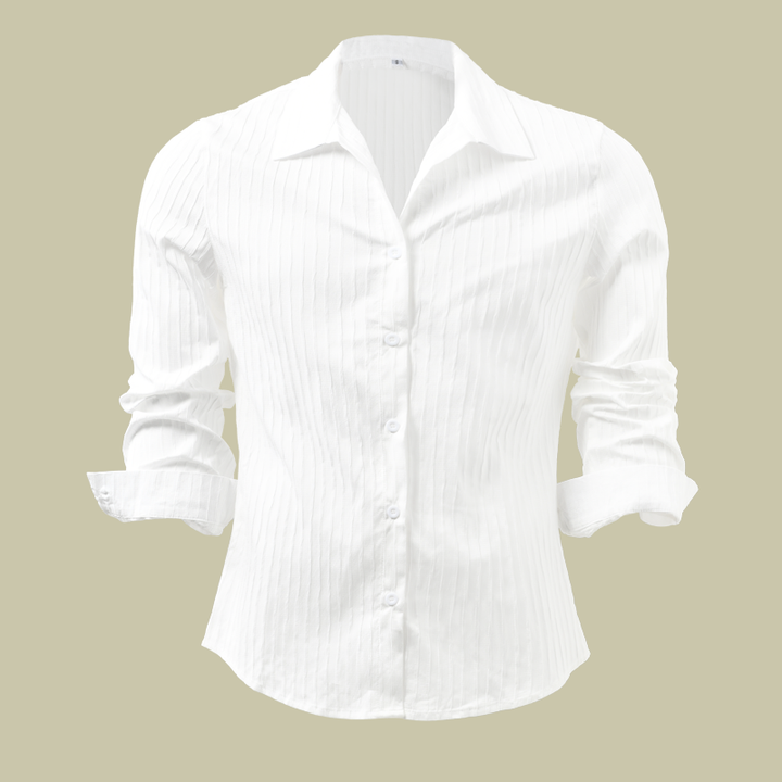 Linus |  Men's Modern Ribbed Slim-Fit Linen Shirt