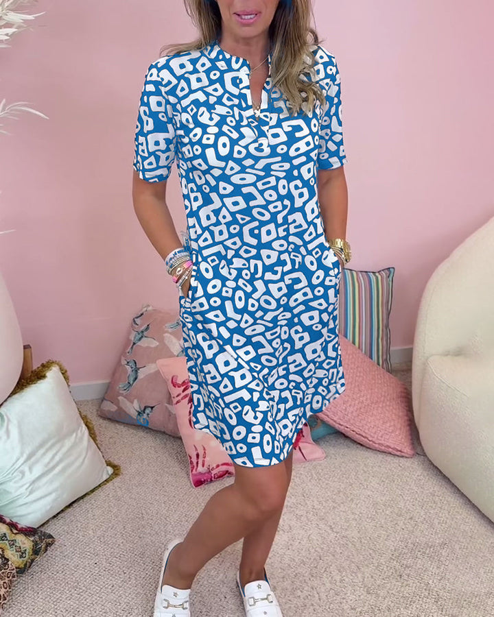 Esther | Women's Graphic Print Short Sleeve Summer Dress