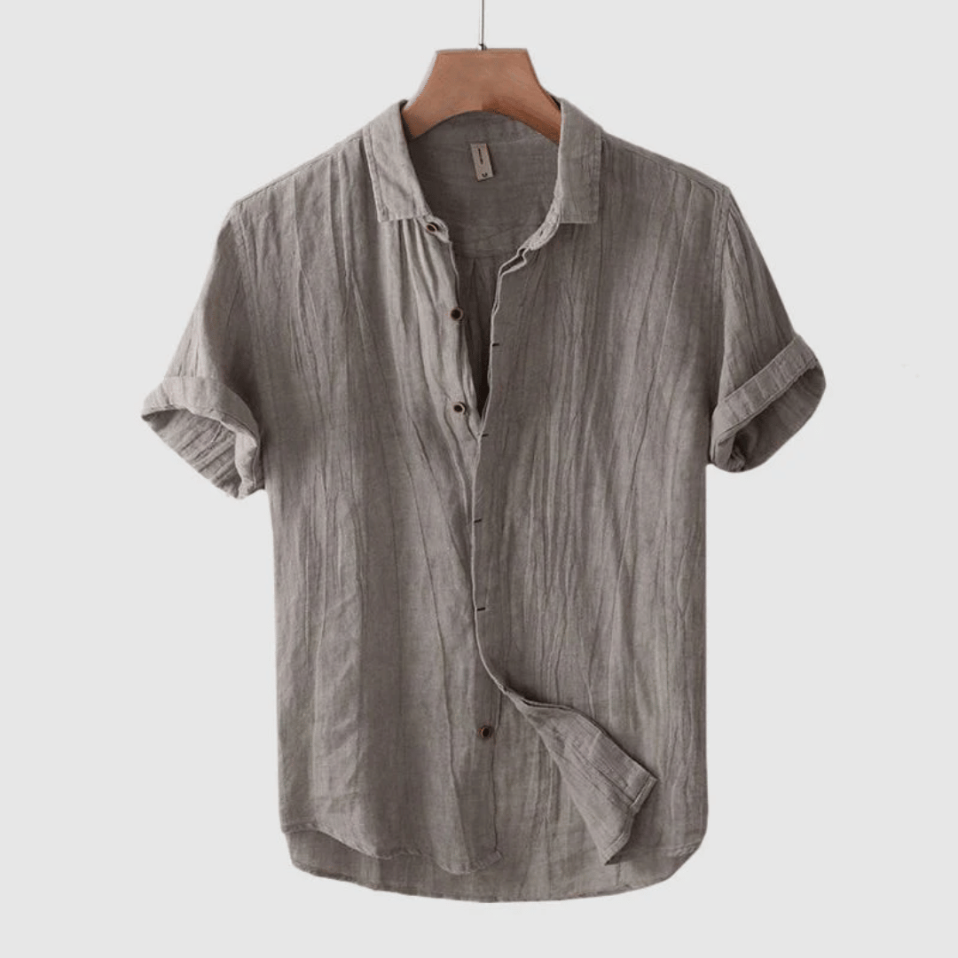 Devon | Men’s Linen Short Sleeve Button Up Shirt Relaxed Fit