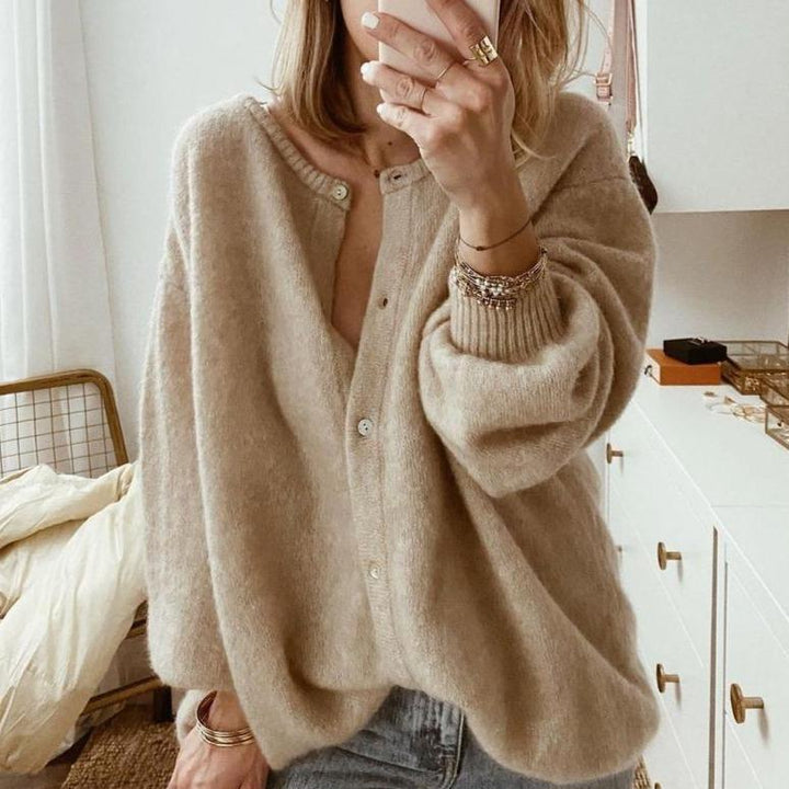 Alodia | Women's Cozy Oversized Lantern Sleeve Cardigan