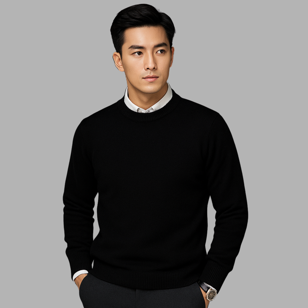 Dexter| Men's Classic Ribbed Crewneck Cashmire Sweater