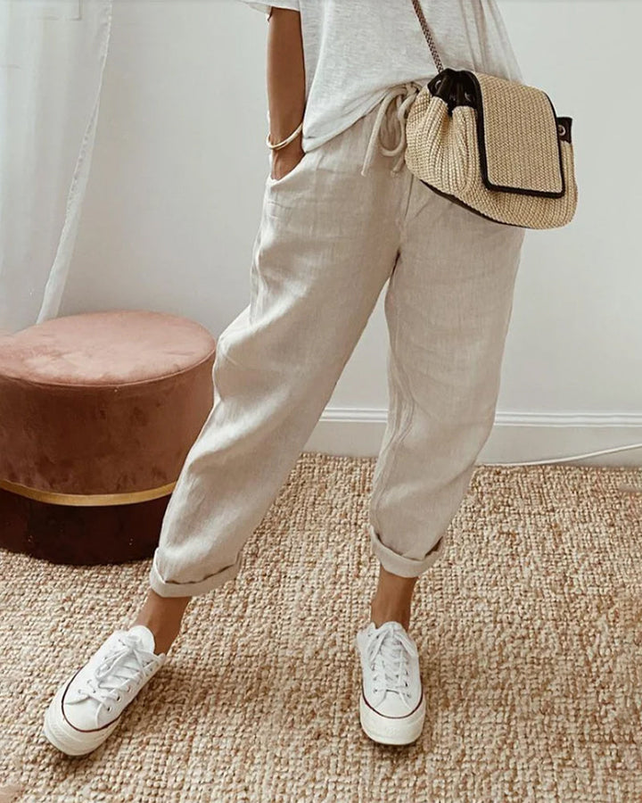 Bree | Women's Comfy Drawstring Linen Pants