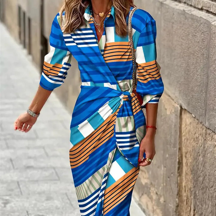 Amanda | Women’s Chic V-neck Wrap Shirt Dress