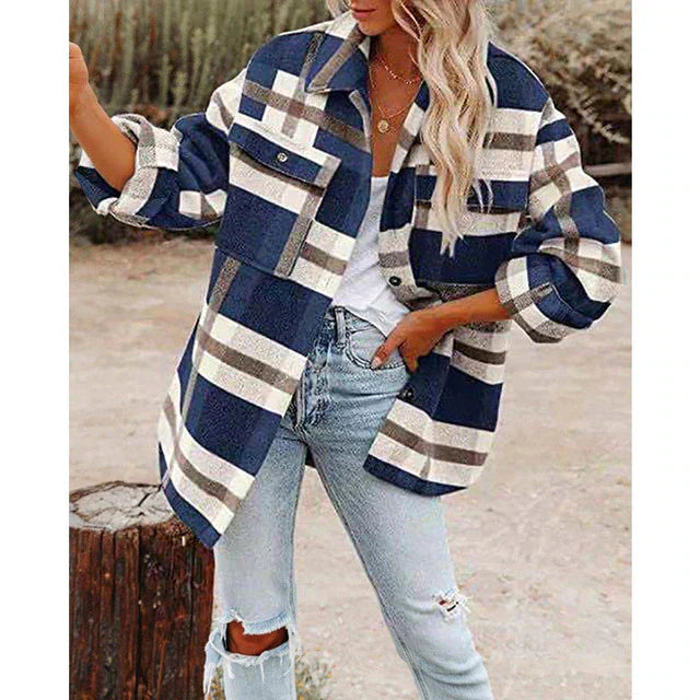 Bonnie | Women's Cozy Plaid Flannel Jacket