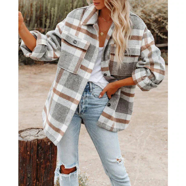 Bonnie | Women's Cozy Plaid Flannel Jacket