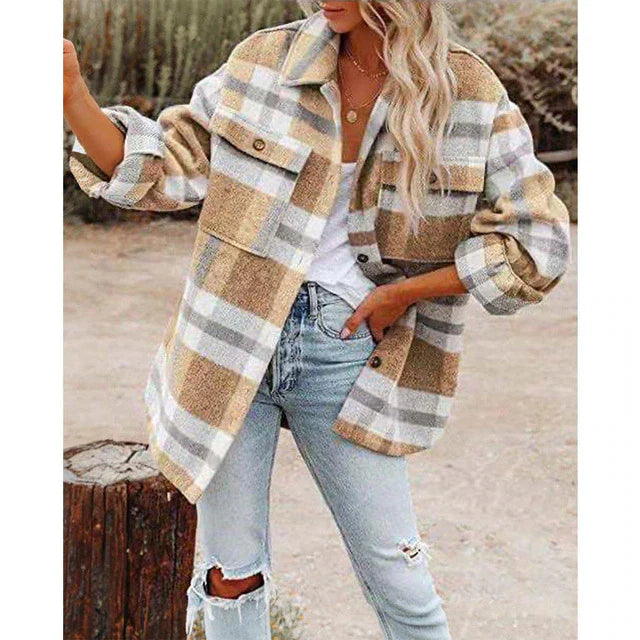 Bonnie | Women's Cozy Plaid Flannel Jacket