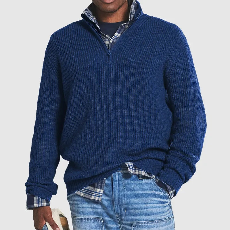 William | Men's Ribbed Half-Zip Collar Sweater