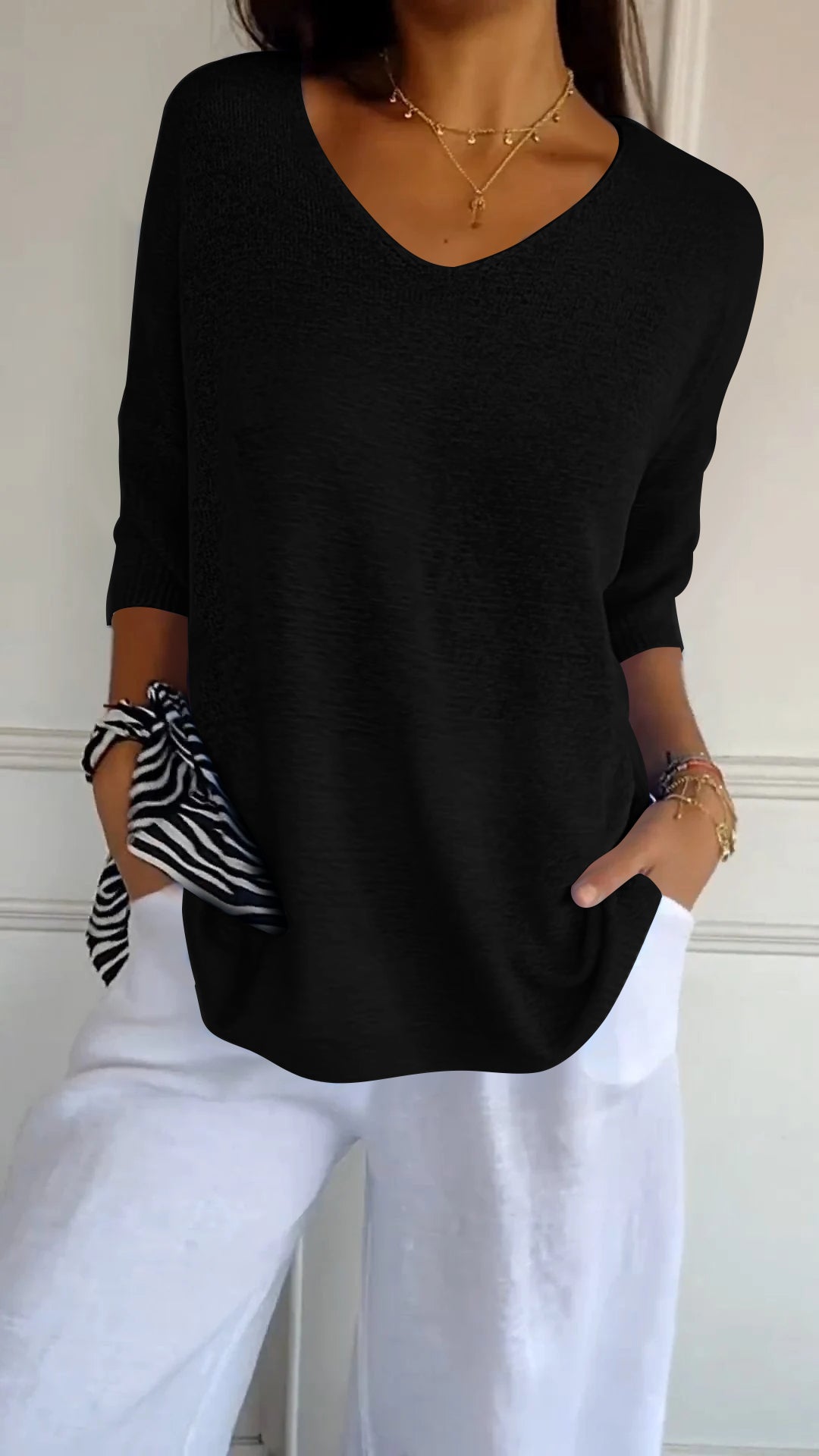 Hazel | Women's Casual V-Neck Knit Top