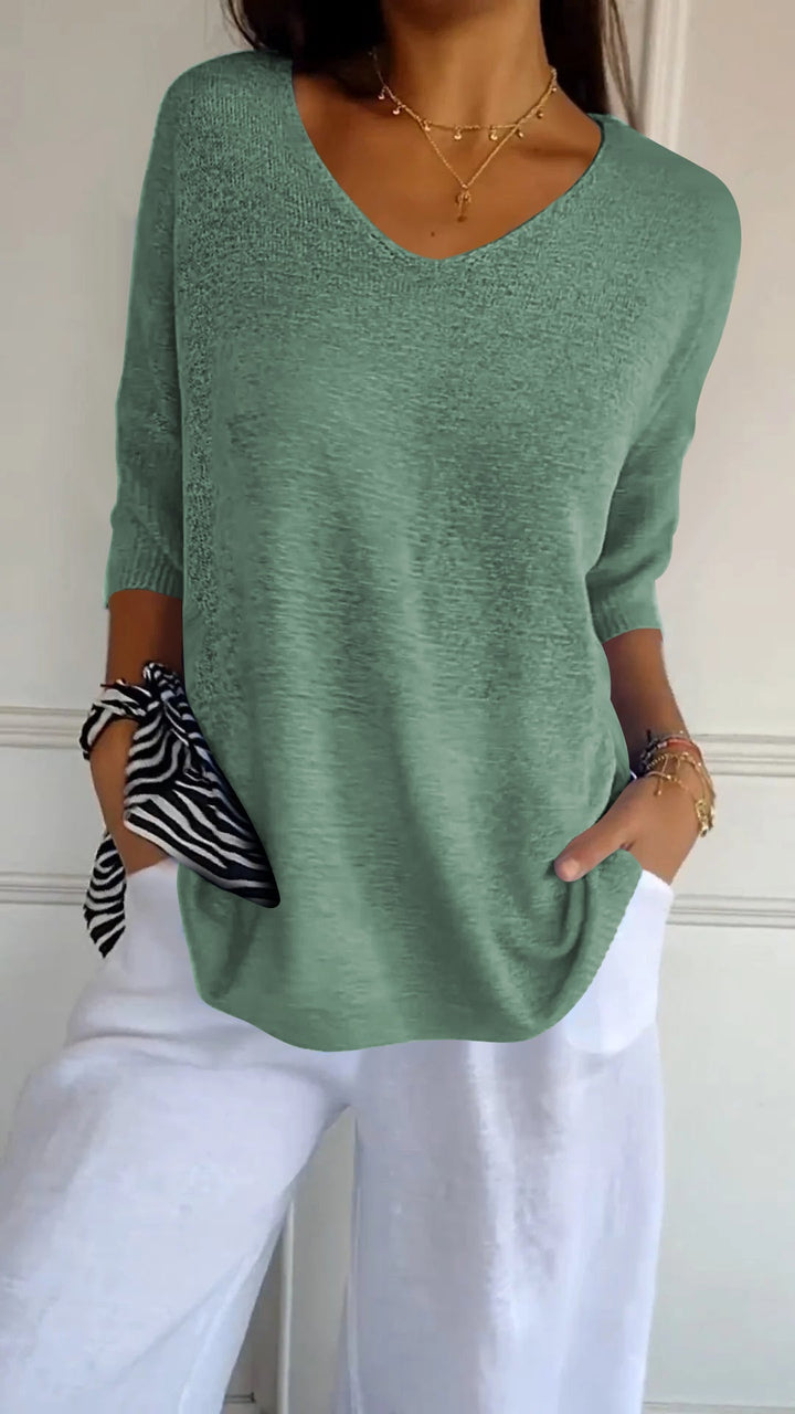 Hazel | Women's Casual V-Neck Knit Top