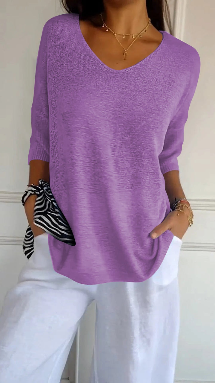 Hazel | Women's Casual V-Neck Knit Top