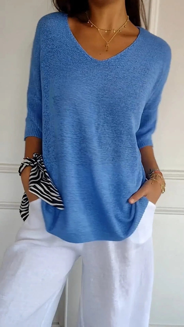 Hazel | Women's Casual V-Neck Knit Top