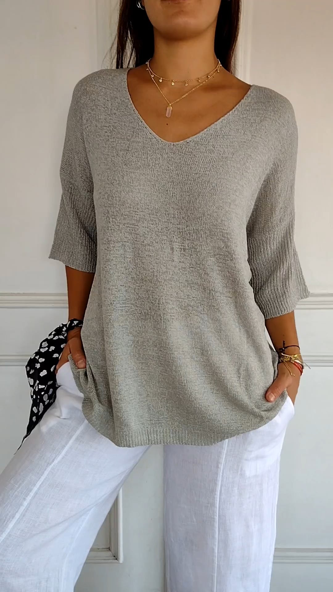 Hazel | Women's Casual V-Neck Knit Top
