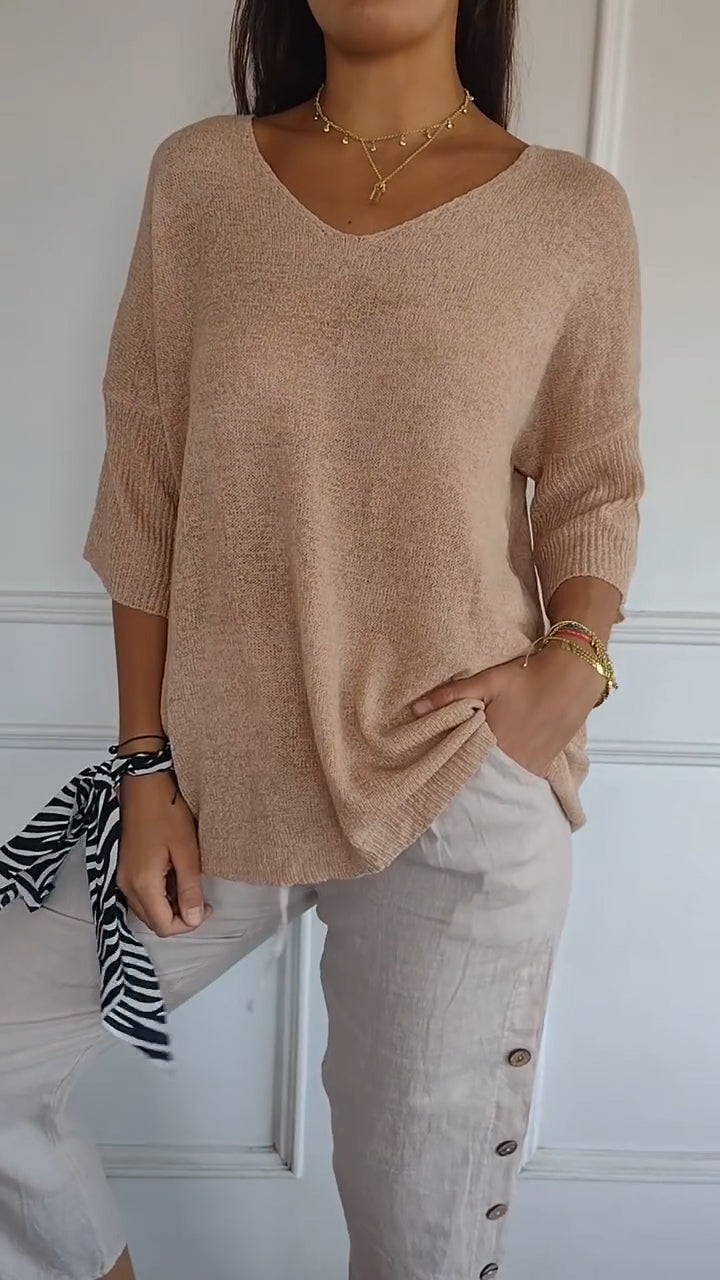 Hazel | Women's Casual V-Neck Knit Top