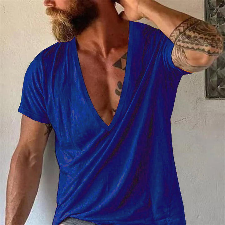 Gary | Men's Casual Deep V-Neck T-Shirt