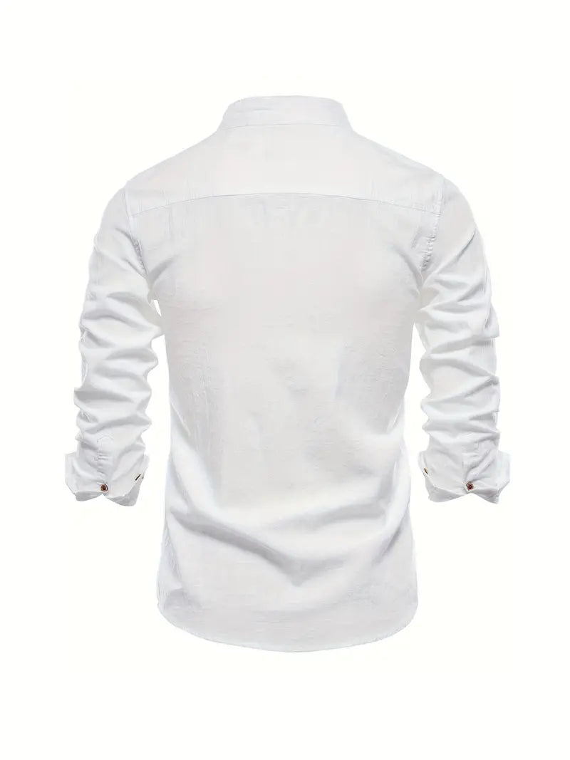 Henry | Men's Mandarin Collar Button-Down Shirt