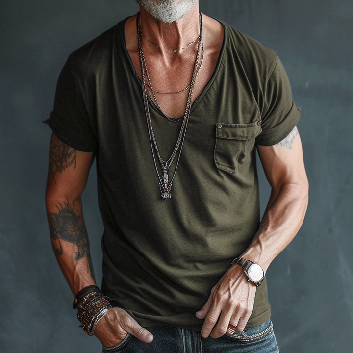 Chino | Men's Classic V-Neck Pocket T-Shirt
