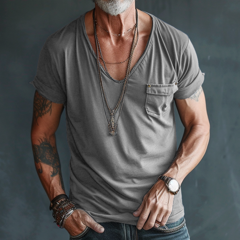 Chino | Men's Classic V-Neck Pocket T-Shirt