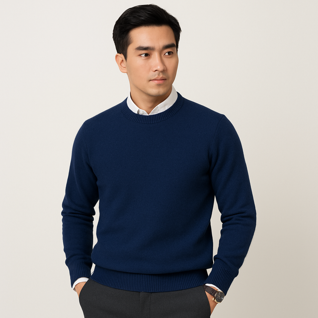 Dexter| Men's Classic Ribbed Crewneck Cashmire Sweater
