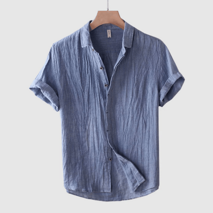 Devon | Men’s Linen Short Sleeve Button Up Shirt Relaxed Fit