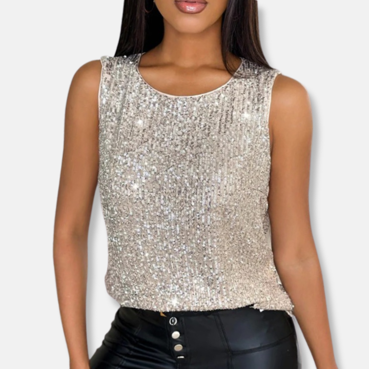 Crystal | Women's Sparkling Sequin Sleeveless Top