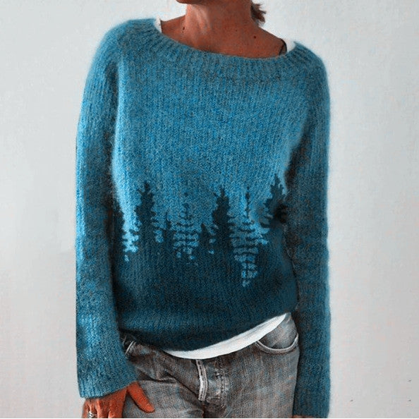 Holly | Women's Graphic Print Pullover Sweater